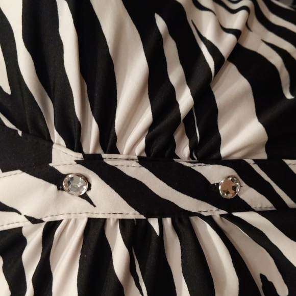 Long sleeve shirt dress INC small zebra print - Picture 2 of 5